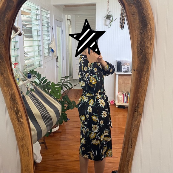 ZARA Flower Print Button Front Dress - Picture 2 of 7